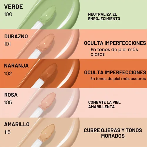 Vista 6 de Revlon Glimmer - Corrector con efecto corrector líquido para debajo de los ojos, hecho con cafeína, vitamina C y esteviosido, 100 Verde, 0.3 fl oz