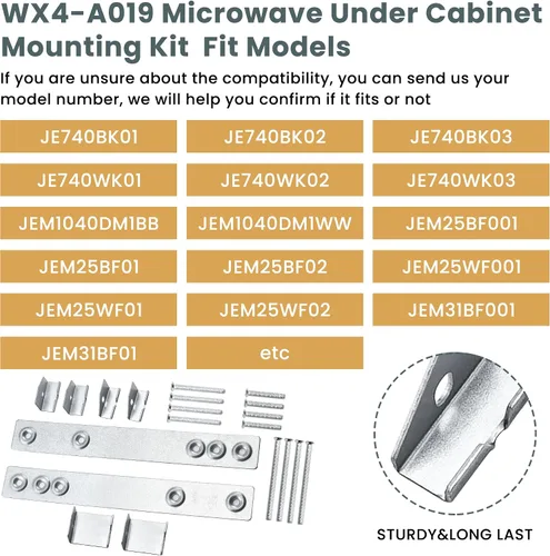 Vista 5 de Kit de montaje debajo del gabinete para microondas WX4-A019 JXA019K Kit de montaje debajo del gabinete compacto de repuesto por AMI PARTS Compatible