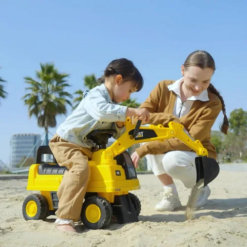 Vista 8 de Aosom Excavadora Ride on Toy CAT Cuerno con licencia para 18-36 meses