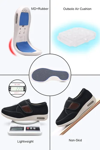 Vista 5 de YH SUCED Zapatos para diabéticos para hombres mayores zapatos casuales de ancho X ancho para hombres pies hinchados ajustables de gran