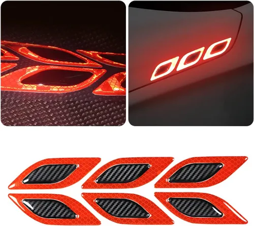 Vista 8 de Adhesivo de Rayas Reflectantes 3D Fuertes para Guardabarros, Capó y Parachoques de Auto, 6 Piezas de Calcomanías de Protección de Advertencia