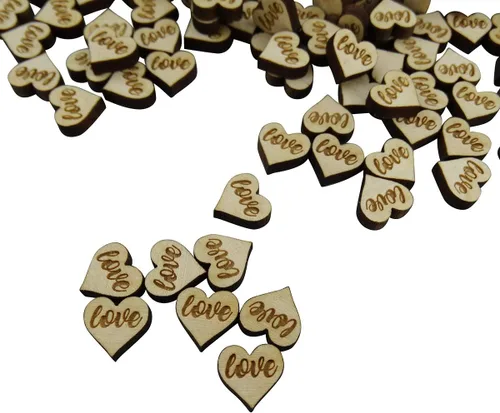 Vista 27 de Confeti – Madera grabada – Decoración rústica de madera para boda, decoración de mesa de fiesta (comer, beber y casarse)