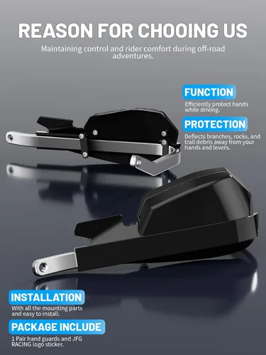 Vista 5 de JFG RACING Paramanos Universales para Motocicleta de Moto de Nieve, para 22 mm (7/8 pulgadas) y 28 mm (1 1/8 pulgadas) de Manillar para Moto