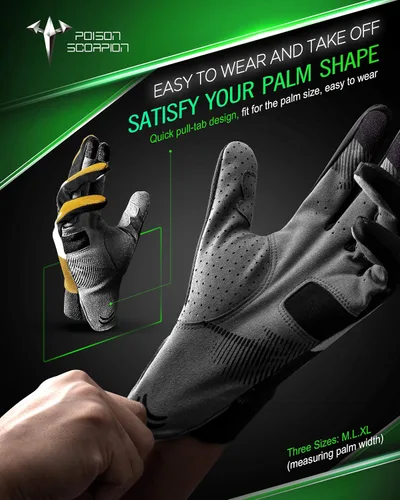 Vista 6 de POISON SCORPION Motocicleta Motocross Dirt Bike Guantes para hombres y mujeres