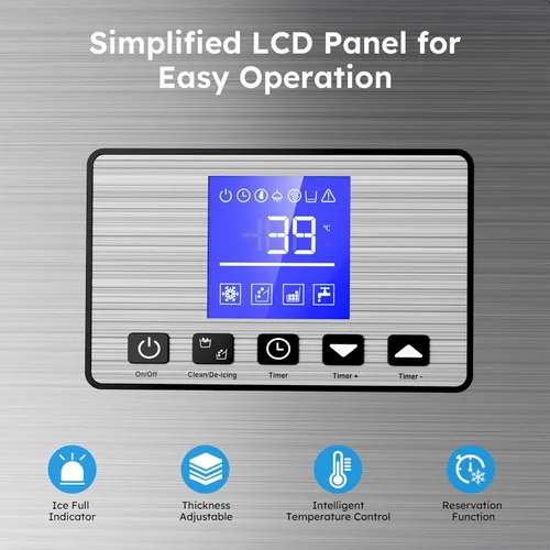 Vista 5 de Máquina comercial para hacer hielo, 450 libras/24 horas, máquina de hielo debajo del mostrador, fabricación de hielo de 8 a 15 minutos