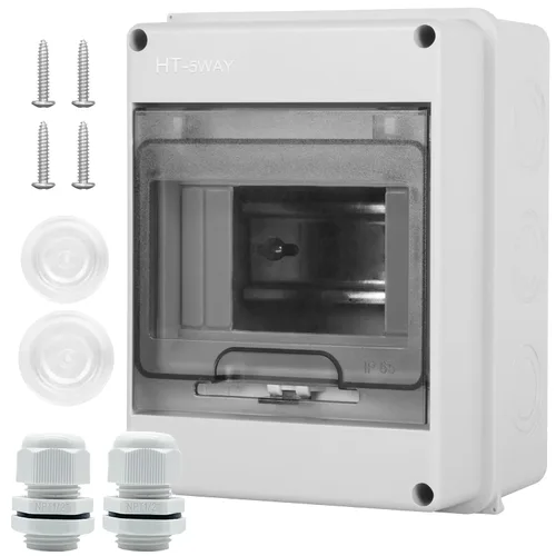 Vista 12 de Caja de Protección de Distribución Impermeable, Caja Eléctrica de Disyuntores de Plástico ABS y Cubierta Transparente IP65, para Disyuntor de Pared