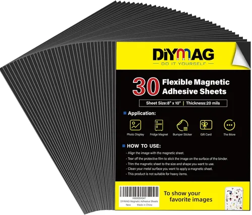 Vista 14 de DIYMAG Imanes para tarjetas de visita de 3.5 x 2 pulgadas, 45 paquetes de láminas magnéticas flexibles con adhesivo despegable y pegajoso, imán