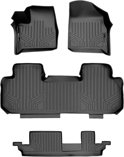 Vista 15 de SMARTLINER Juego de alfombrillas de piso de 2 filas compatibles con Chevrolet Traverse 2011-2017
