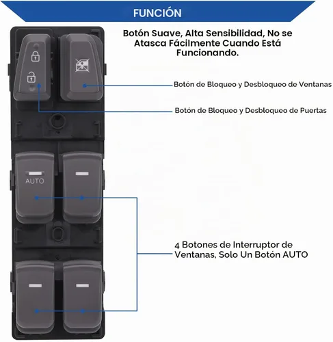 Vista 7 de Obaee Interruptor Maestro de Ventana Botón de Control de Energía Delantero Izquierdo Lado del Conductor Compatible con Hyundai Sonata 2011 2012 2013