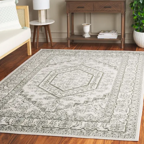 Vista 95 de SAFAVIEH ADR108B - Tapete de la colección Adirondack, 2 pies 1 pulgada x 6 pies, marfil y plateado, diseño de medallón oriental, no desprende