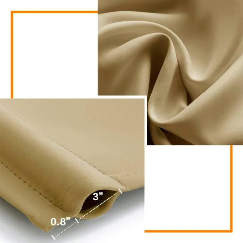 Vista 6 de Cortinas opacas de 48 pulgadas de largo, 34 pulgadas de ancho x 48 pulgadas de largo, cortinas opacas cortas con aislamiento térmico para Beige