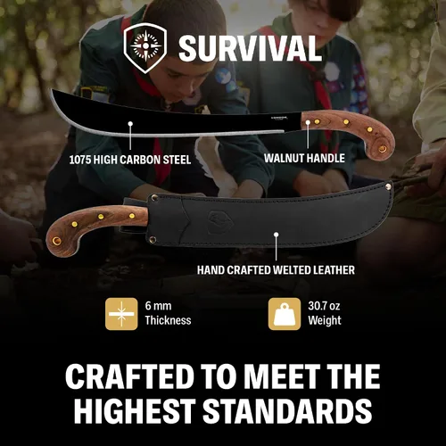 Vista 3 de Condor Tool & Knife Survival Machete with Walnut Handle