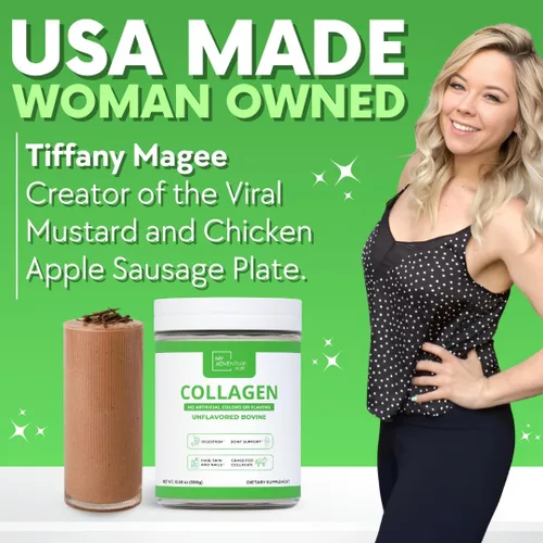 Vista 9 de My Adventure to Fit Colágeno hidrolizado para mujeres, polvo de colágeno alimentado con pasto para el crecimiento muscular y proteína de colágeno