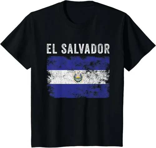 Vista 16 de Bandera de El Salvador envejecido - Hombres Mujeres - Camiseta de la bandera salvadoreña, Negro