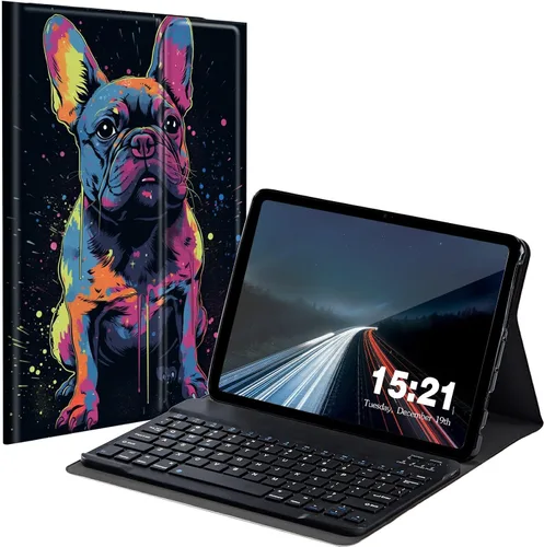 Vista 26 de Funda de teclado para Samsung Galaxy Tab S6 Lite 2022/2020, Galaxy Tab S6 Lite SM-P610/P613/P615/P619 con teclado Bluetooth inalámbrico desmontable
