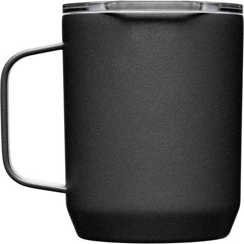 Vista 3 de CamelBak Horizon - Taza de campamento de 12 onzas, acero inoxidable aislado, tapa de tres modos, color negro