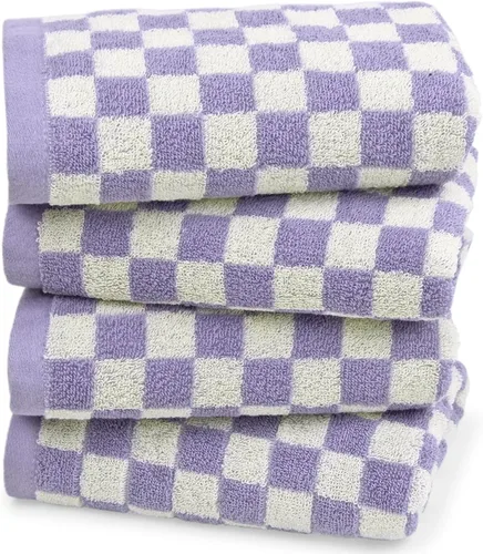 Vista 10 de Jacquotha Paquete de 4 toallas de mano para baño, algodón suave y absorbente para cara, spa, baño, gimnasio, cocina, juego de toallas de mano 4
