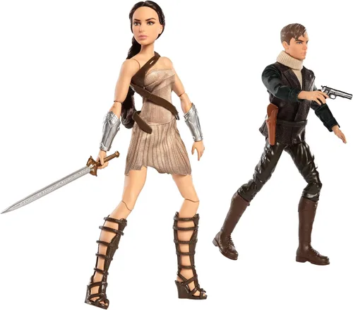 Vista 2 de DC Figuras de acción La mujer maravilla y Steve Trevor, Paquete de 2