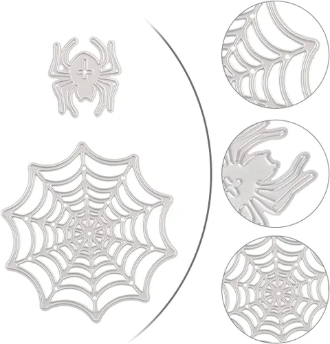 Vista 2 de EXCEART Plantilla de marco de fotos de bricolaje, tela de araña plateada troquelada para álbumes de recortes y fabricación de tarjetas, plantilla