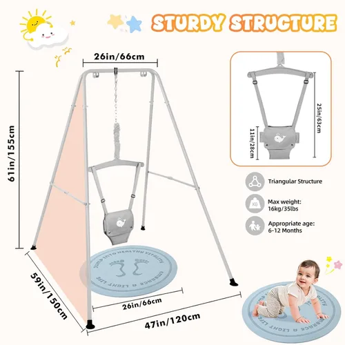 Vista 10 de Saltador de bebé con soporte, gorilas para bebés de 6 a 24 meses