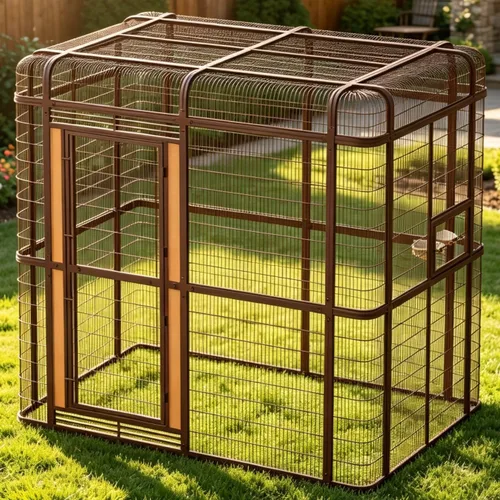 Vista 13 de wonline Jaula para pájaros extra grande de 10 pies para periquitos, pajarera al aire libre, jaula para loros con percha, jaula para aves resistente