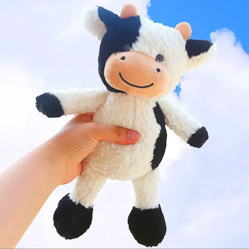 Vista 6 de NatureMan Muñeca de vaca de peluche suave de simulación de vaca para niños y niñas, gran regalo de cumpleaños, 9 pulgadas