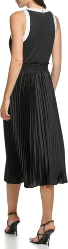 Vista 4 de Karl Lagerfeld Paris Womens Mixed Media Pelated Midi Dress