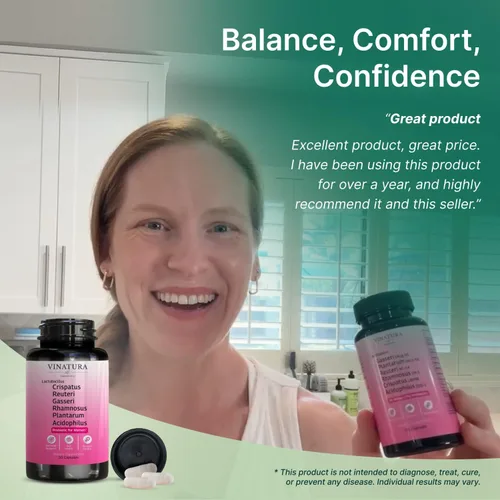 Vista 7 de VINATURA Lactobacillus Rhamnosus, Reuteri, Gasseri, Plantarum, Crispatus, Acidophilus Probióticos - Probióticos para mujeres *Hecho y probado