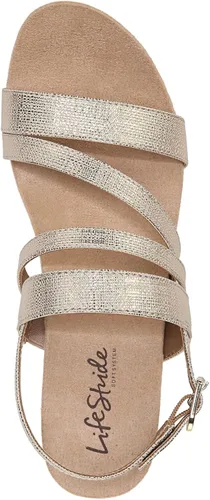 Vista 7 de LifeStride Sandalias de cuña con plataforma y tiras para mujer