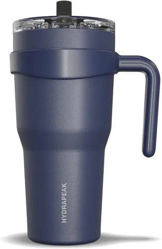 Vista 9 de Hydrapeak Roadster - Botella de agua de acero inoxidable de 40 onzas con aislamiento al vacío de doble pared con asa y tapa con popote 2 en 1