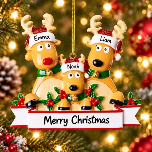 Vista 21 de Bemaystar 2025 Adornos Personalizados de Primer Navidad del Bebé - Adornos de Navidad de Resina Hechos a Mano con Nombre y Año - Adornos de Navidad