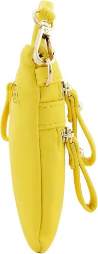 Vista 3 de Bolso de hombro cruzado con múltiples bolsillos y cremallera y correa de muñeca pequeña