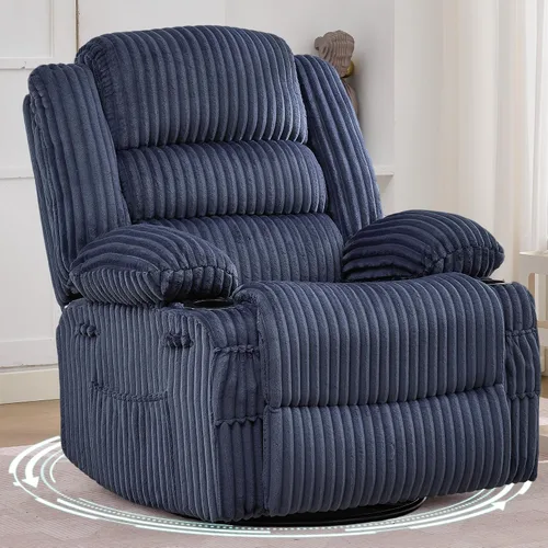 Vista 10 de Garvee Silla reclinable mecedora para adultos amplia giratoria de 360° Marrón
