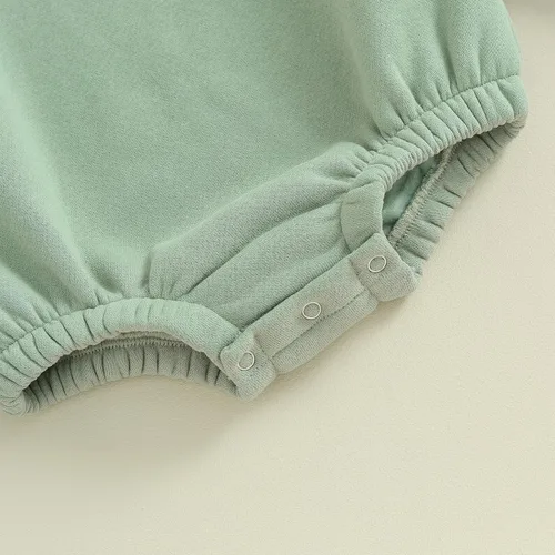 Vista 7 de AEEMCEM Sudadera de forro polar para bebé recién nacido, mameluco de burbujas, color sólido, suéter grueso, ropa cálida de invierno