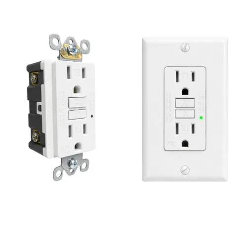Vista 12 de GFCI Outlet 15A Receptáculo dúplex decorativo resistente a manipulaciones con indicador LED, interruptor de circuito de falla a tierra, protección