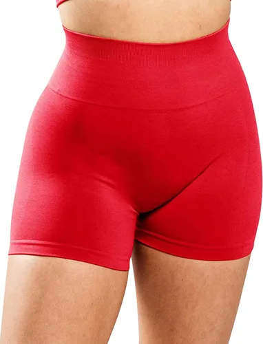 Vista 2 de CHANGEZOE Pantalones cortos de entrenamiento para mujer, sin costuras, cintura alta, amplifican el gimnasio, yoga, atléticos, pantalones cortos
