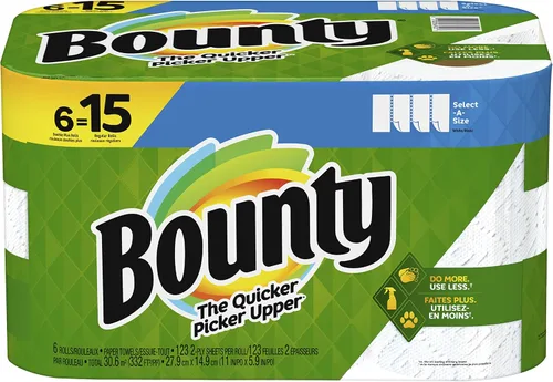 Vista 22 de Bounty Select-a-Size - Toallas de papel, color blanco, 12 rollos (paquete de 1)