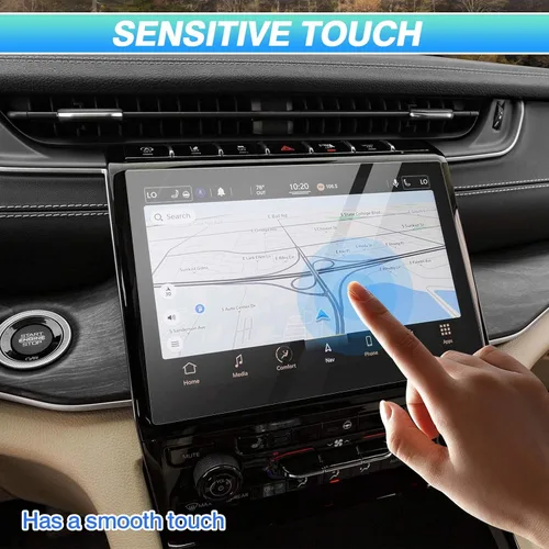 Vista 6 de Autorder Protector de pantalla para Jeep Grand Cherokee L 2021-2026, vidrio templado 9H, pantalla de navegación, película protectora de pantalla