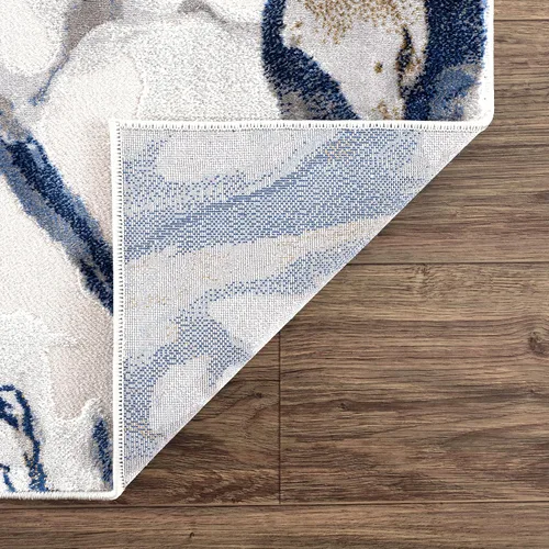 Vista 8 de Abani Rugs - Alfombra de dormitorio de diseño abstracto de 2 x 3 pies, gris, marrón y azul, alfombra moderna multidimensional lavable