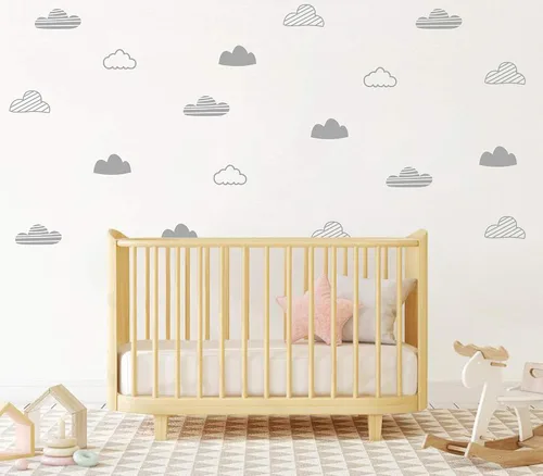Vista 7 de Calcomanías de pared de nubes, calcomanías de pared para habitación de niños, calcomanías de pared de nube, calcomanías de vinilo para bebés, niños