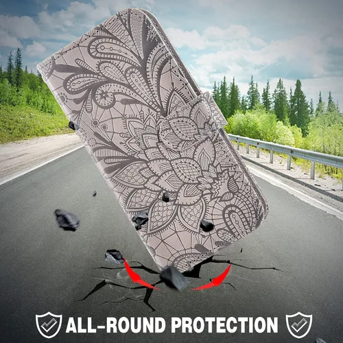 Vista 8 de Asuwish Funda de teléfono para Samsung Galaxy Note 9 con protector de pantalla de vidrio templado y cubierta de cartera de encaje, soporte