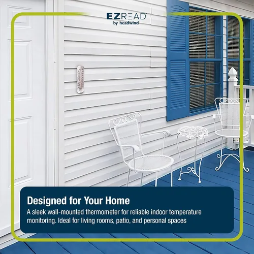 Vista 6 de Headwind EZ Read - Termómetro de metal de aluminio antiguo de 12 pulgadas, duradero, resistente a la intemperie, para interiores y exteriores