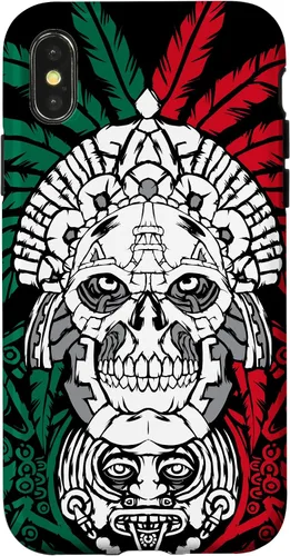 Vista 5 de Aztec Warrior Skull - Funda para iPhone 17, diseño de antepasados mexicanos