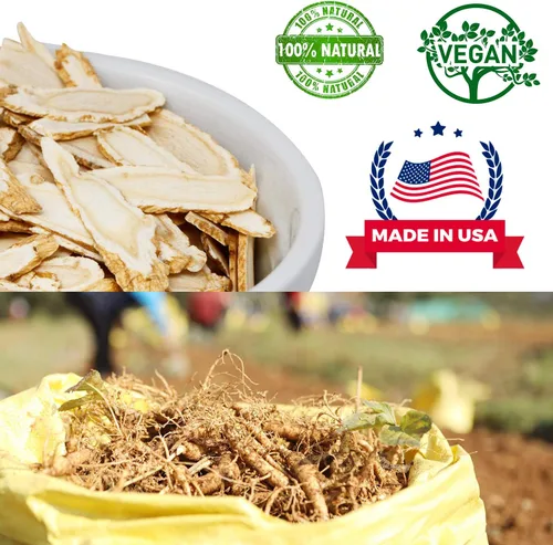 Vista 6 de Rebanadas de ginseng americano de Wisconsin, DOL American Wisconsin - Rodajas de ginseng para té, energía para hombres y mujeres, la salud mental