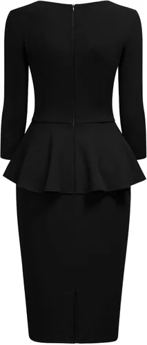 Vista 5 de Miusol - Vestido de mujer estilo retro con cuello cuadrado y volantes