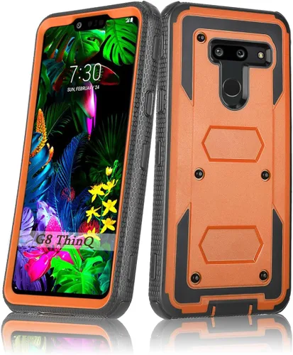 Vista 9 de Asuwish Funda de teléfono para LG G8 ThinQ, híbrida, resistente, a prueba de golpes, a prueba de caídas, cuerpo completo, resistente, teléfono