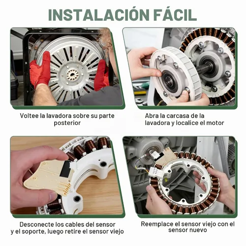 Vista 6 de DC31-00098A Sensor de posición del rotor del motor de la lavadora para Samsung Kenmore - Fix 3E/3C Error, reemplazo