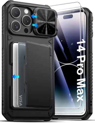 Vista 19 de ATATOO Funda Cartera para iPhone Air, Portador de Tarjetas Integrado (3-5 Tarjetas) [Bloqueo RFID] y Cubierta Deslizante para Cámara, Protección