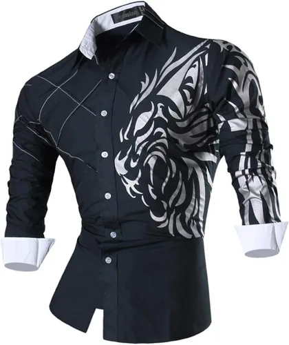 Vista 52 de JZS041, camisa de vestir de manga larga para hombre