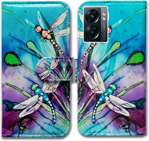Vista 9 de Bcov Funda para OnePlus Nord N300 5G, diseño de pájaro negro y verde con tapa para teléfono con ranura para tarjeta y soporte para OnePlus Nord N300